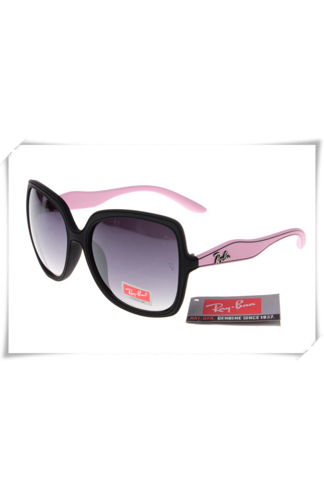 pink and black ray ban glasses