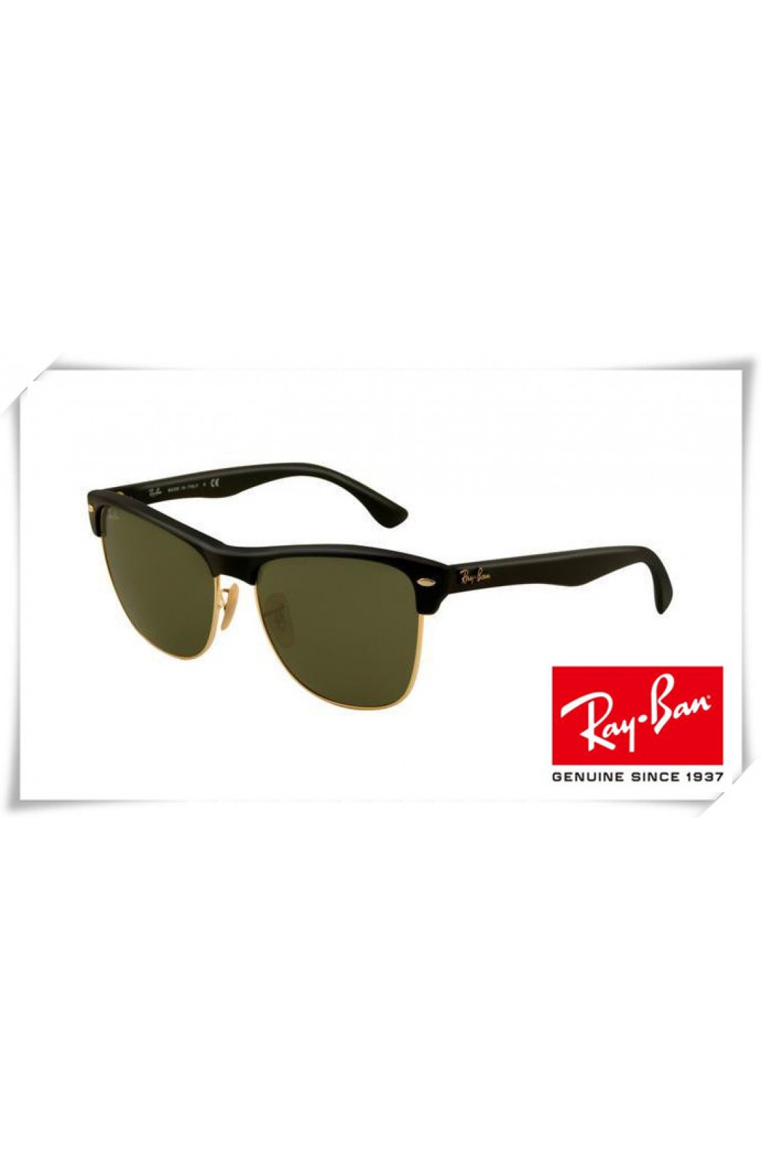 håndbevægelse kommando dvs. Fake Ray Ban RB4175 Clubmaster Oversized Sunglasses Black Frame Classic  Green Lens Outlet