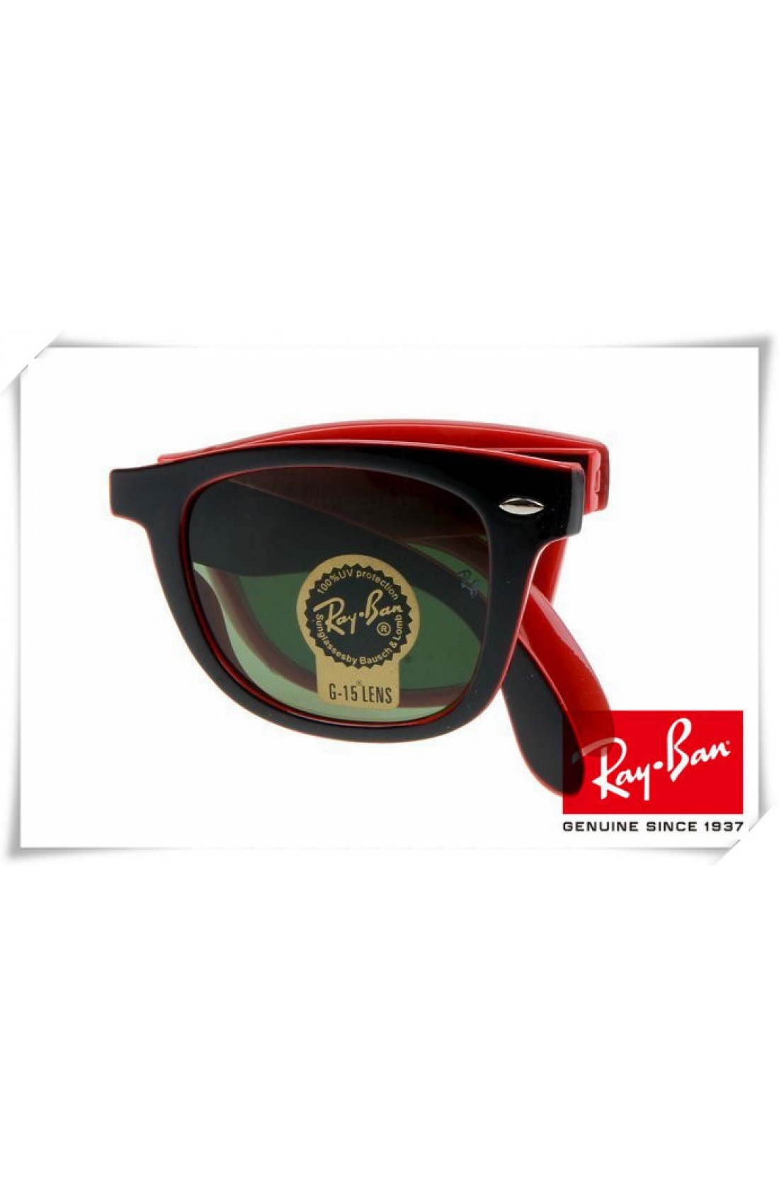 ray ban black red