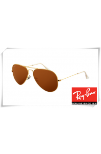 ray ban aviator sunglasses gold frame brown lenses